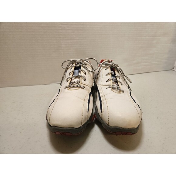 FootJoy Superlites Men's Golf Cleats Model 58009 White/Blue/Red Sz 10M US - Picture 7 of 10